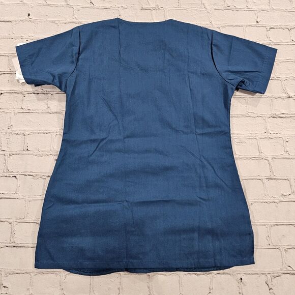 Fundamentals White Swan Scrub Top Short Sleeve V Neck Green WOMENS SIZE XXS - Picture 9 of 9